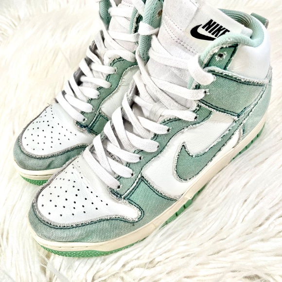 NIKE "Dunk High Tops 1985 in green denim" - Picture 4 of 6